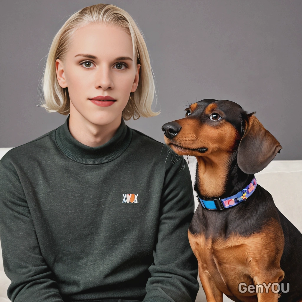 with a dachshund by side