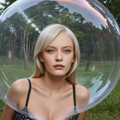 inside a giant bubble, looking forward with no reaction