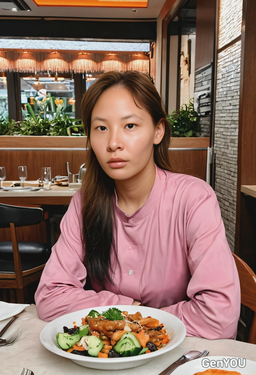 instagram girl, aesthetic meal, fancy restaurant