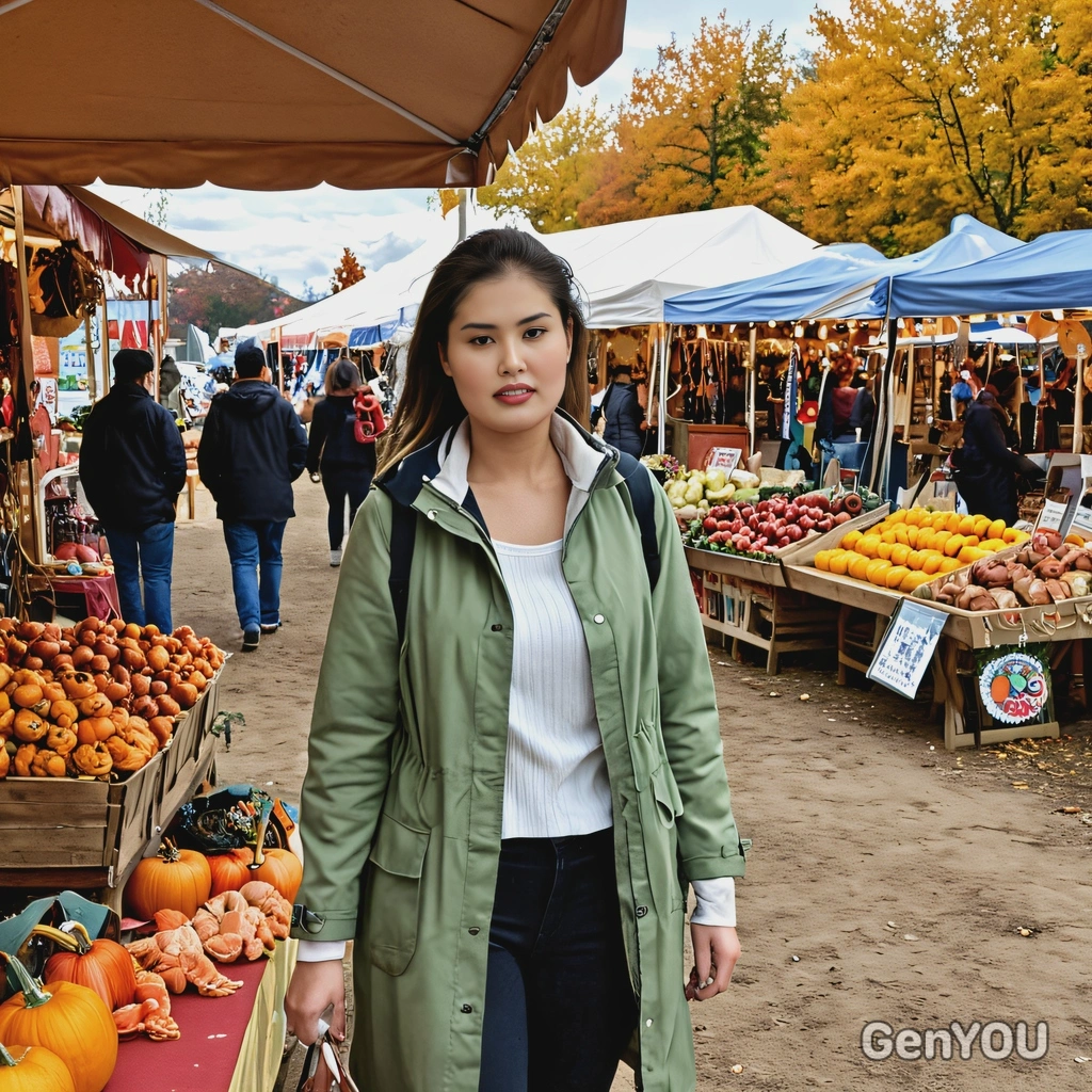 strolling through a local fair, the fall-themed booths