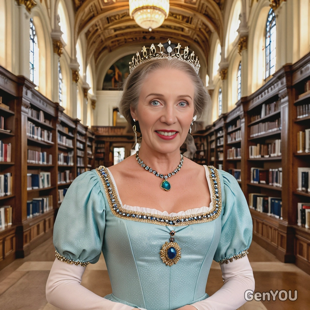 A queen in a massive library