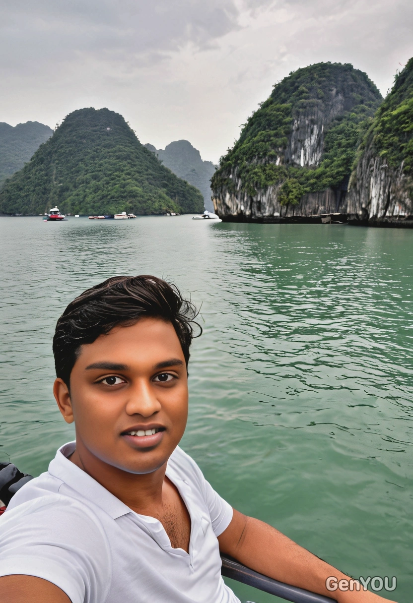 As a tourist relaxing at the Halong Bay