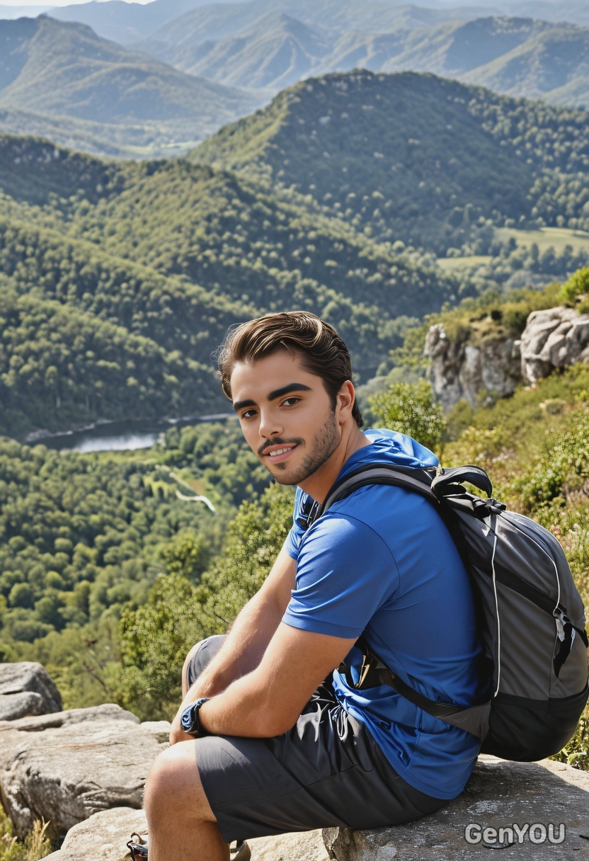 As a hiker resting at a viewpoint overlooking a scenic landscape