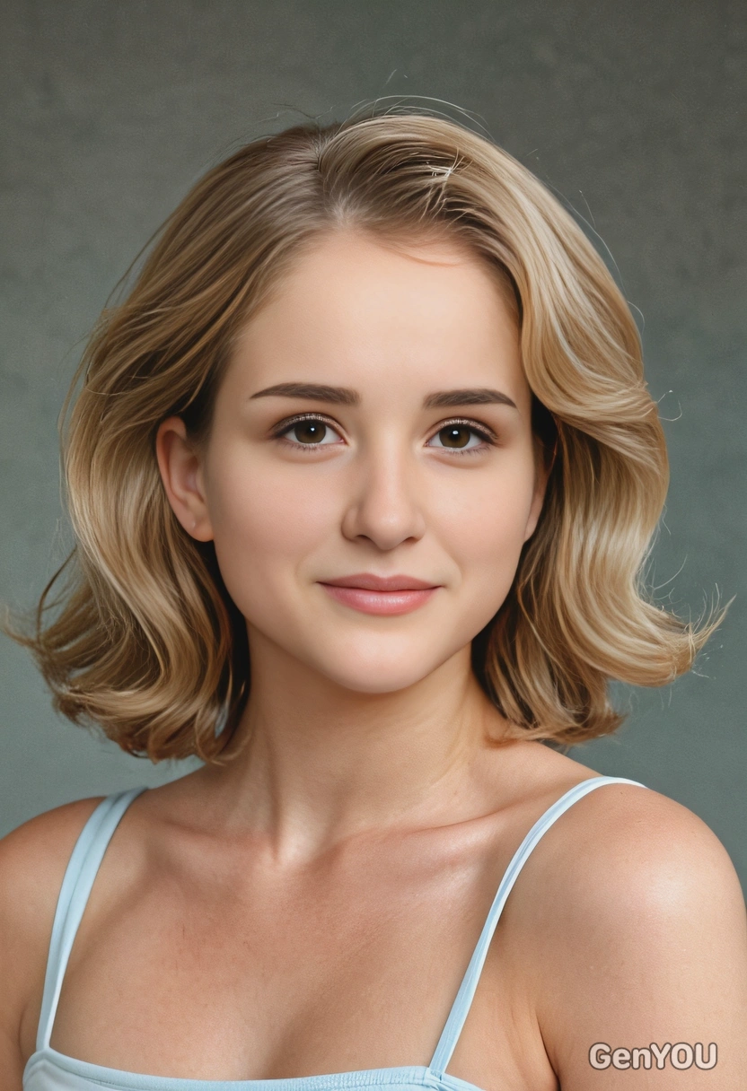 soft, shoulder-length waves with a classic finish, inspired by Princess Diana’s signature look, soft focus, blurred background