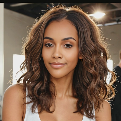 Zendaya tousled waves caramel highlights hairstyle