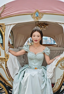 A princess in a luxurious carriage