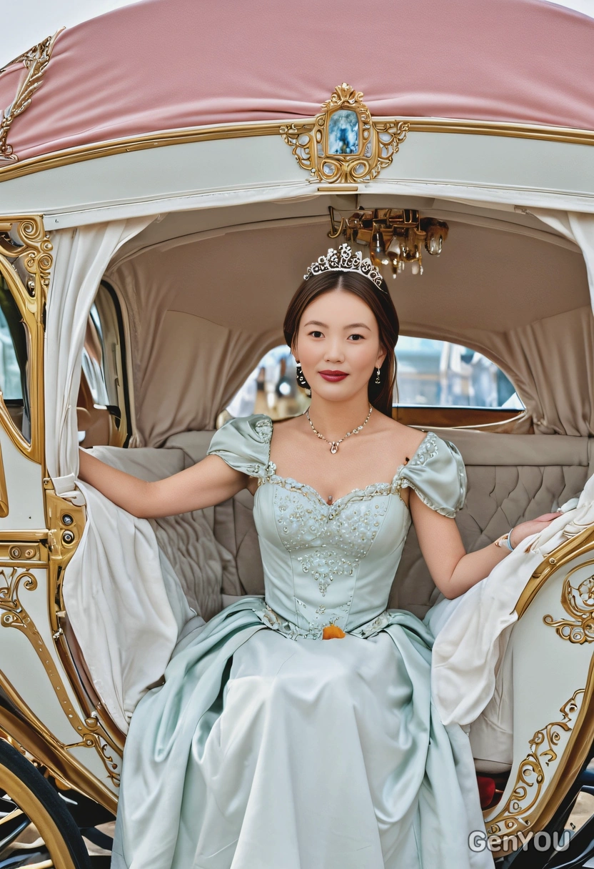 A princess in a luxurious carriage
