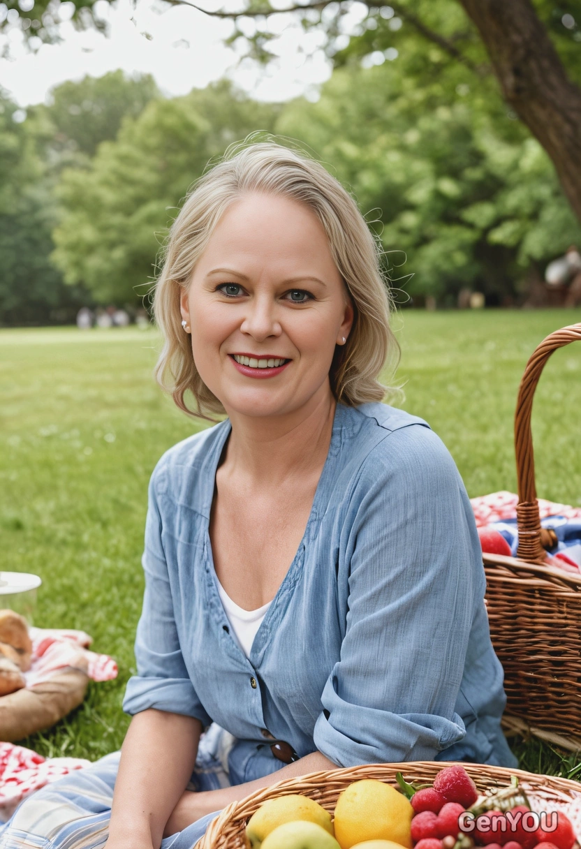 having a picnic, smiling, kinfolk style, blurred background, eyes on you, professional photoshoot, 50mm lenses