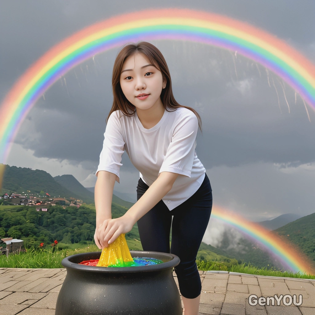 standing still as I slide down a rainbow into a pot of gold