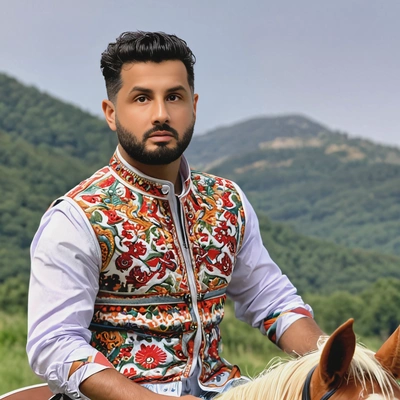 Riding a horse with with summer clothing