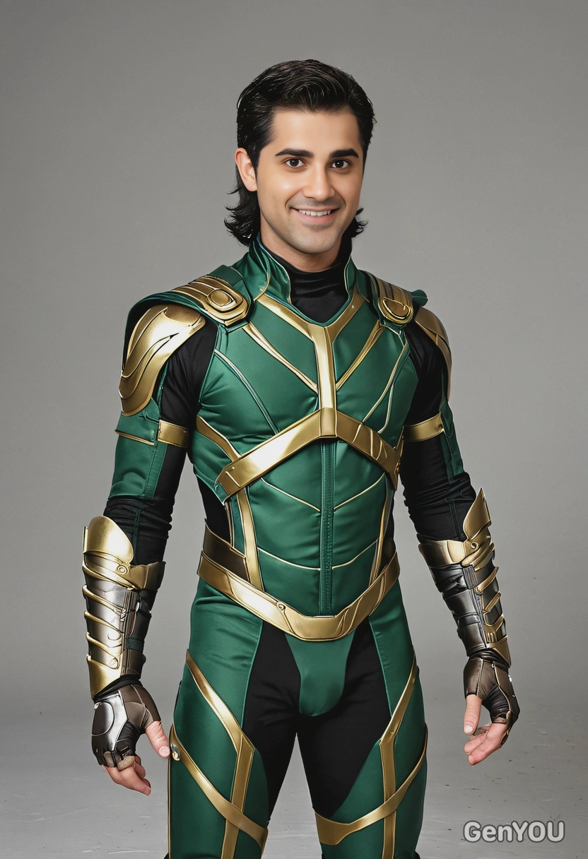 as Loki, dressed in a variant TVA suit 