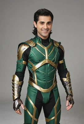 as Loki, dressed in a variant TVA suit 