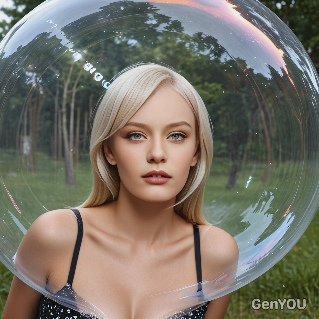 inside a giant bubble, looking forward with no reaction