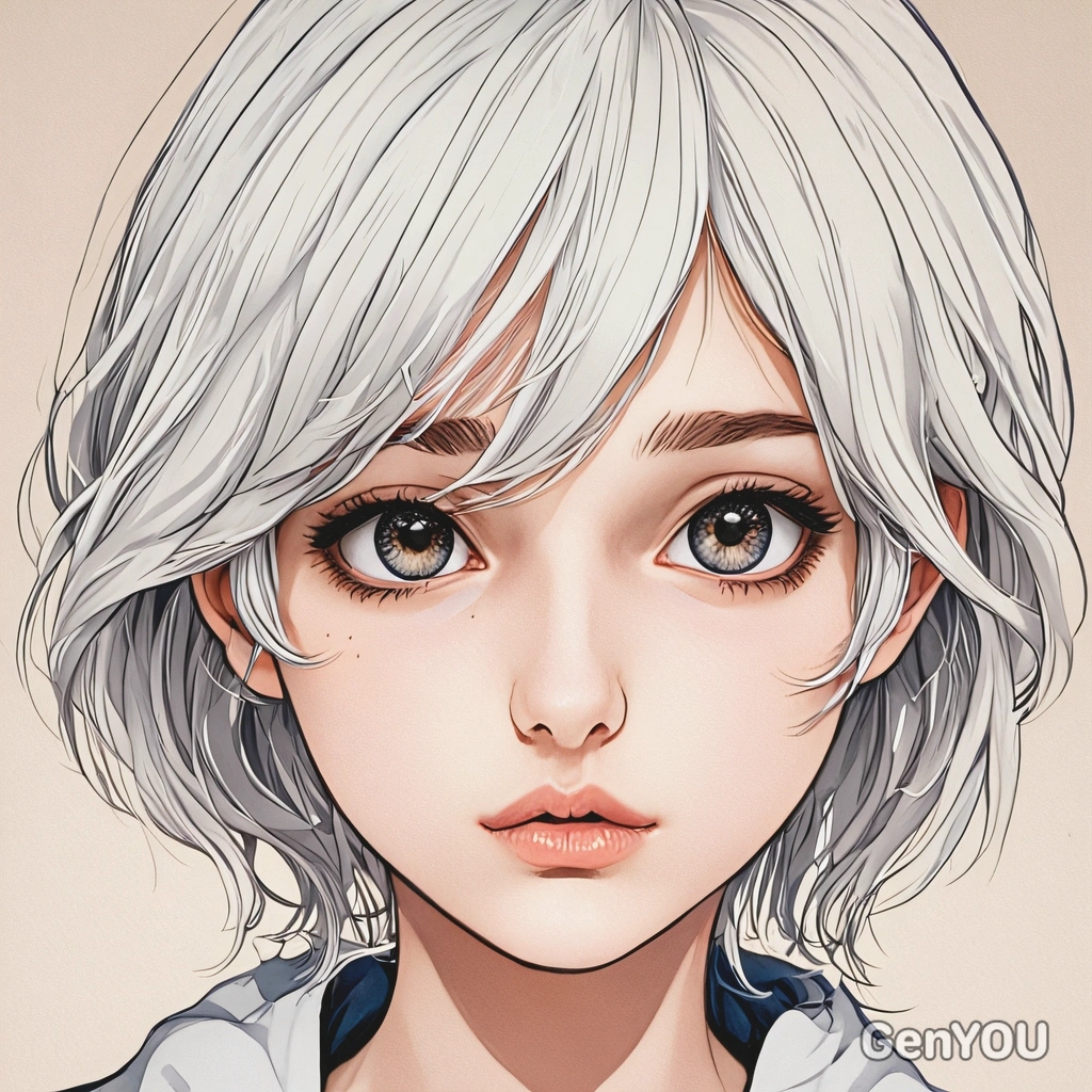 anime style, big eyes, manga drawing