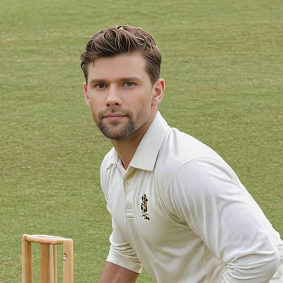 playing in cricket , half body portrait