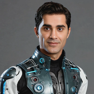 a futuristic doctor, with the cybernetic enhancements