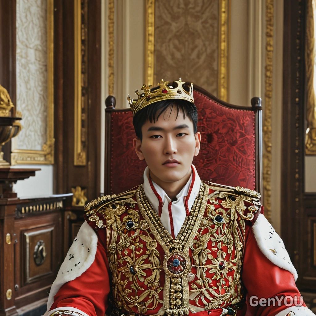 A king in royal chambers