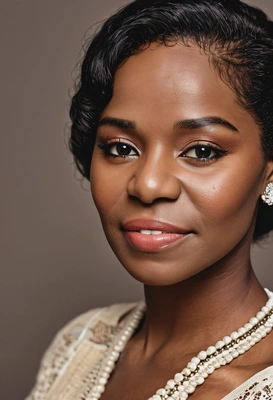 Vintage Makeup, 30s, professional shot, black skin