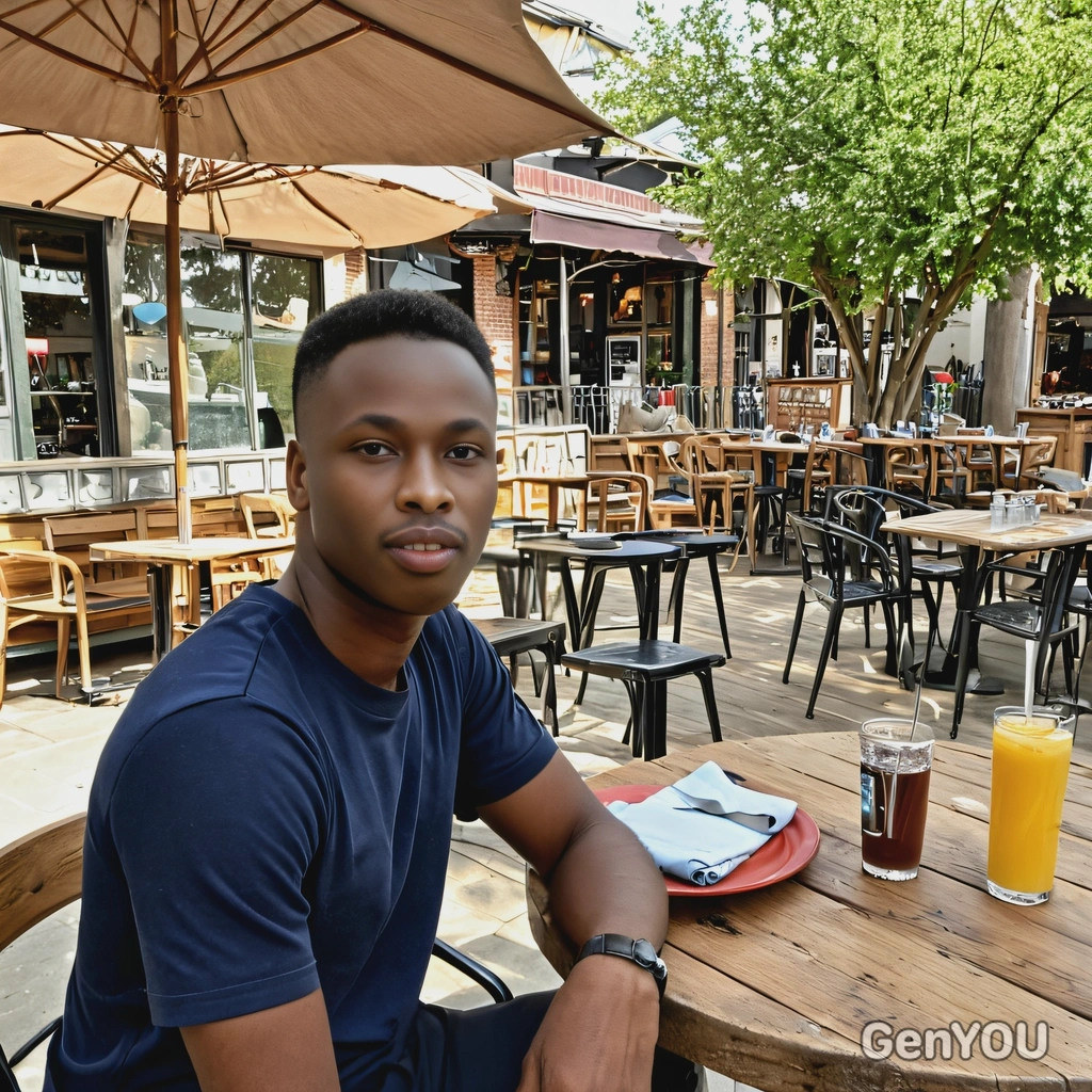 at a rustic outdoor café