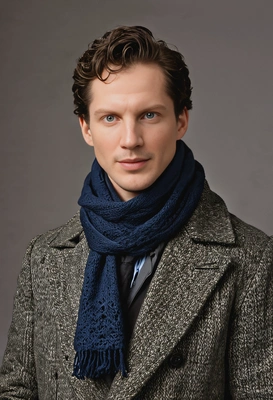 as Benedict Cumberbatch's Sherlock in his distinctive coat and scarf 