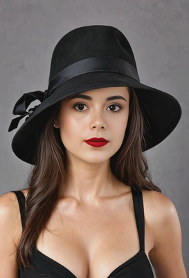 a hot flirtatious woman in a stylish hat