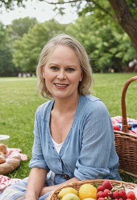having a picnic, smiling, kinfolk style, blurred background, eyes on you, professional photoshoot, 50mm lenses