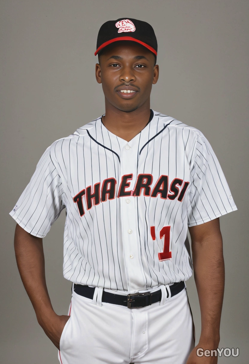 as a baseball pitcher, dressed in a professional baseball uniform