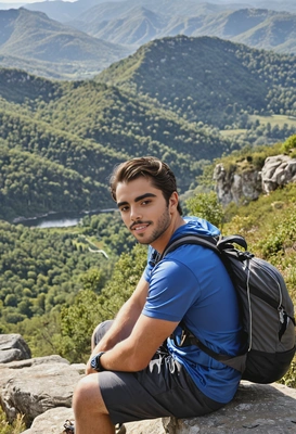 As a hiker resting at a viewpoint overlooking a scenic landscape