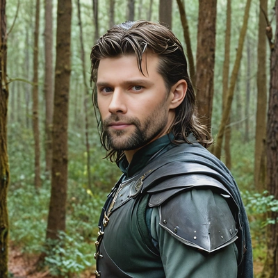Aragorn, in a dense forest