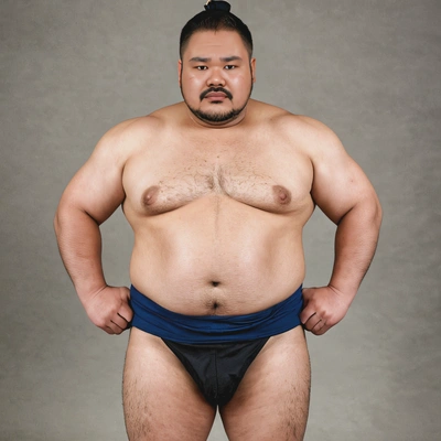 As a sumo wrestler showcasing strength in dance