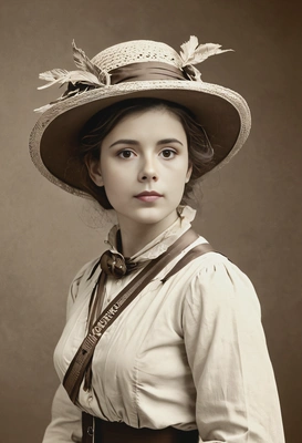 A 19th-century suffragette, sepia effect