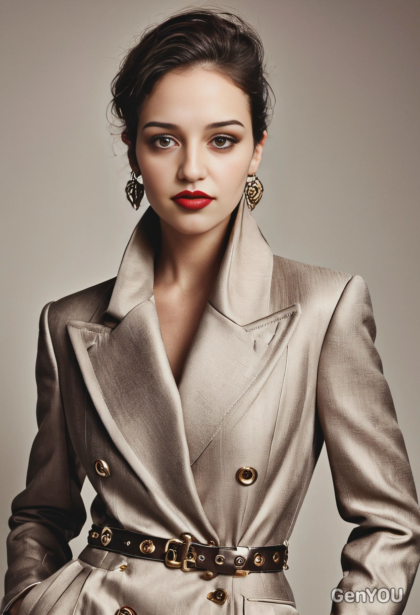 High-fashion Vogue editorial full body shot of a stylish person, luxury magazine cover style, paris fashion week, flawless skin, sharp facial features, dramatic studio lighting, soft shadows, neutral background, couture fashion, confident expression, ultra-realistic, shot on 85mm lens, shallow depth of field, professional fashion photography