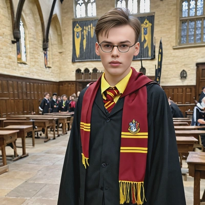 Academic headshot as harry potter in uniform