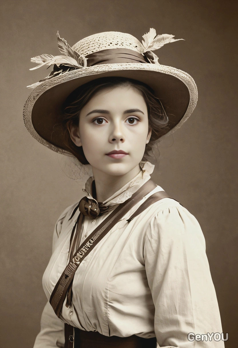 A 19th-century suffragette, sepia effect