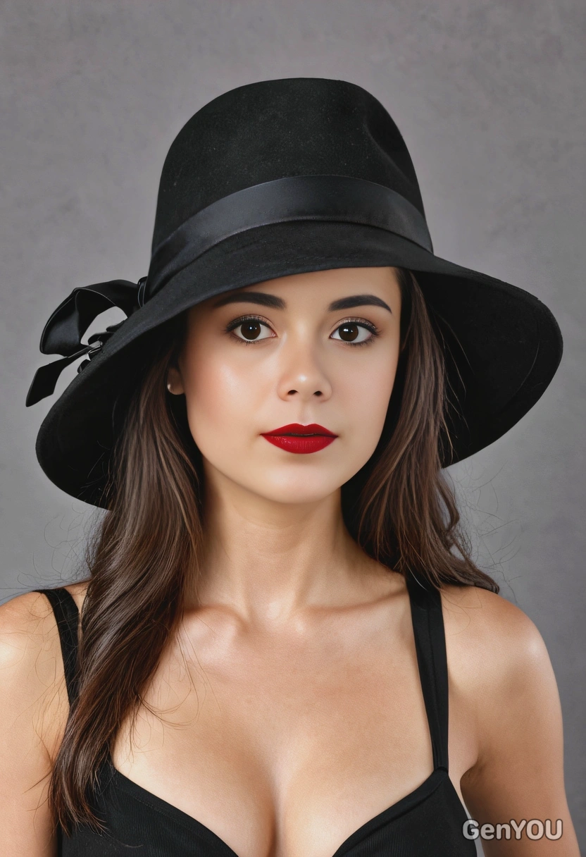 a hot flirtatious woman in a stylish hat