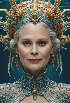 queen of the underwater world, symmetrical details