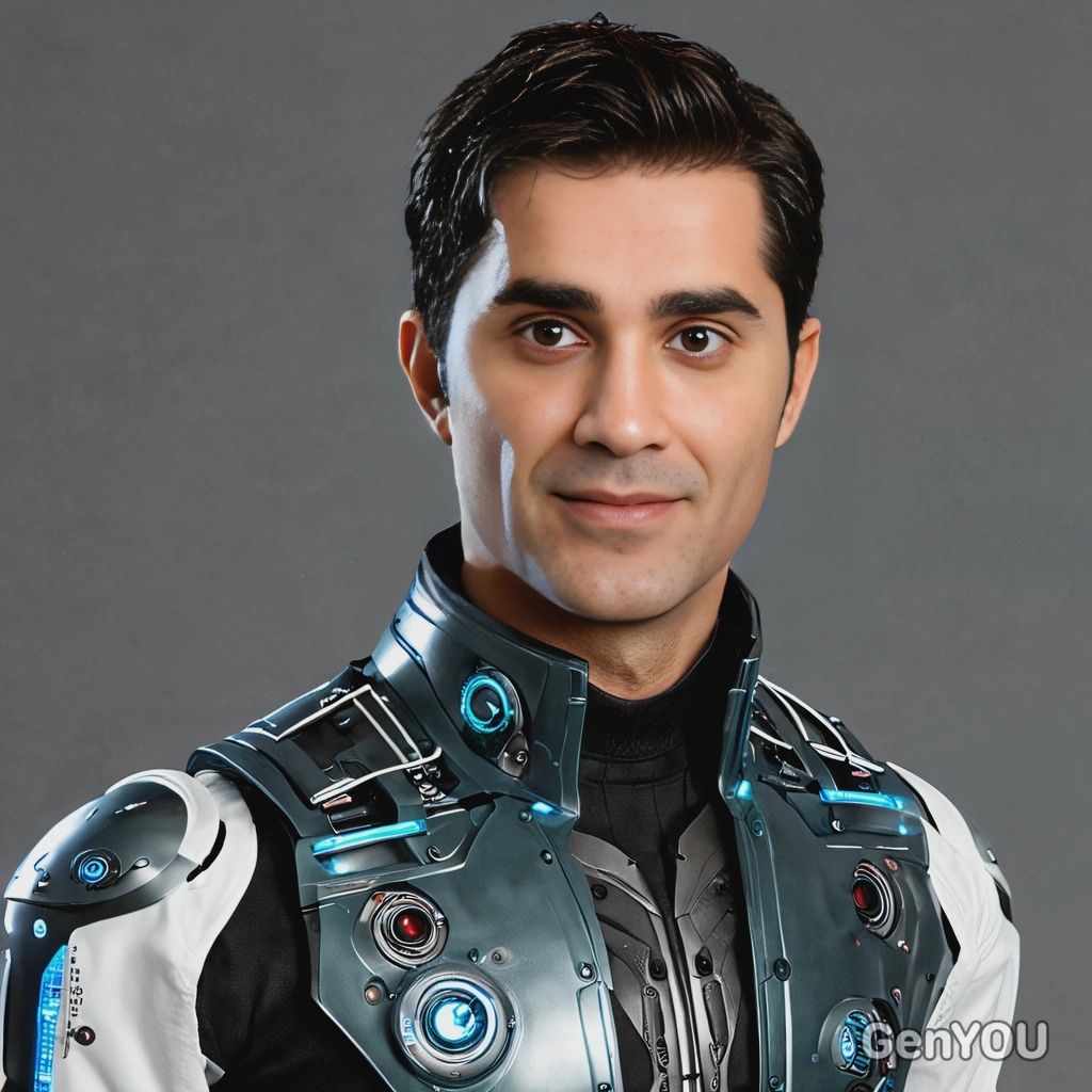 a futuristic doctor, with the cybernetic enhancements