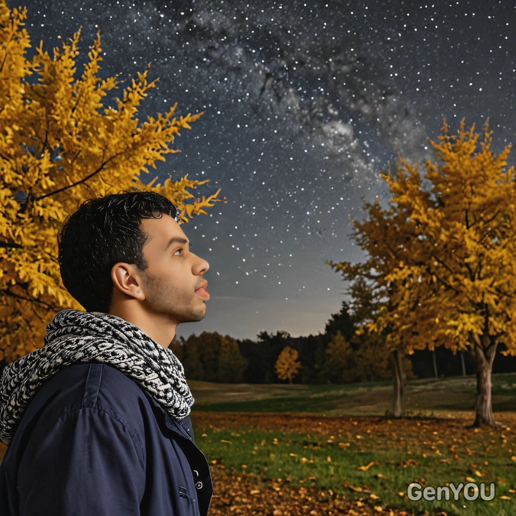 gazing at the stars during a chilly autumn night