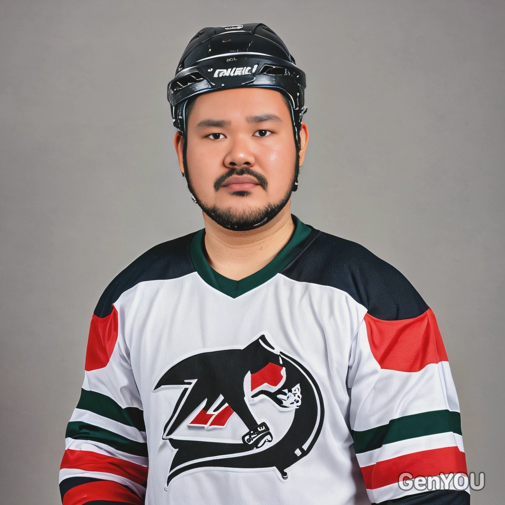 as a hockey player, dressed in full hockey gear