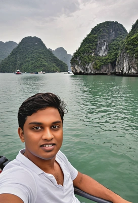As a tourist relaxing at the Halong Bay