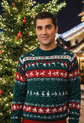 Festive christmas sweater avoiding bad acting headshot examples