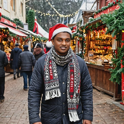 walking through a Christmas market