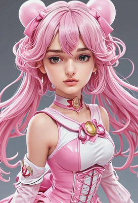 Virtual headshot in anime style with big eyes