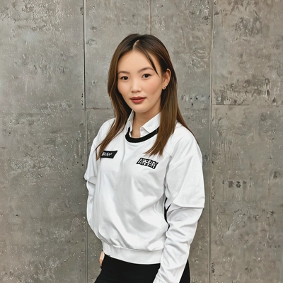 as a K-pop trainee, dressed in streer wear style, standing in a dance studio wall, mid shot photo