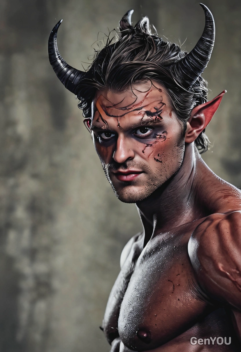demon, blurred background